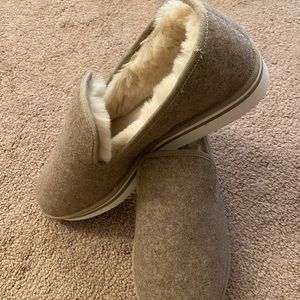 Faux fur lined slip on loafers